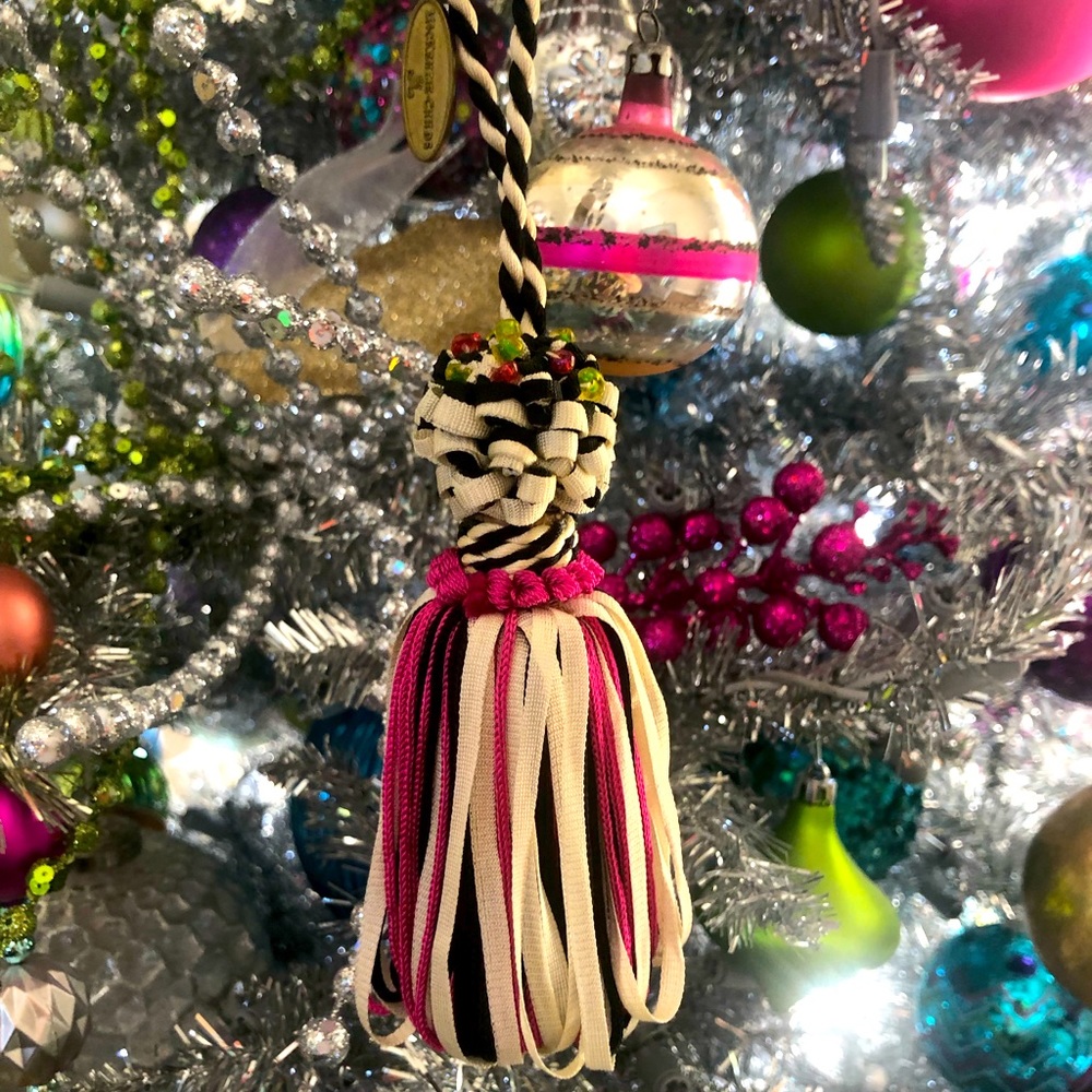 Vintage Mackenzie-Childs Tassel-Magenta Black Green